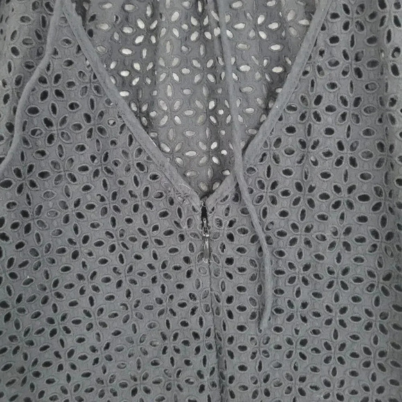 J.Crew Eyelet Black Cotton Blouse Womens Size 16  12PT - Picture 7 of 9